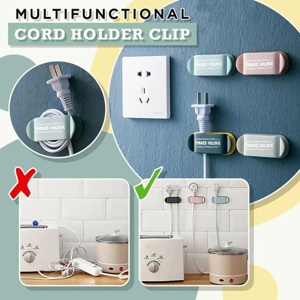 

4pcs Multipurpose Cord Cable Tidy Holder Drop Clips Organizer Line Fixer Holder Data Telephone Line Cable Winder Sleeve