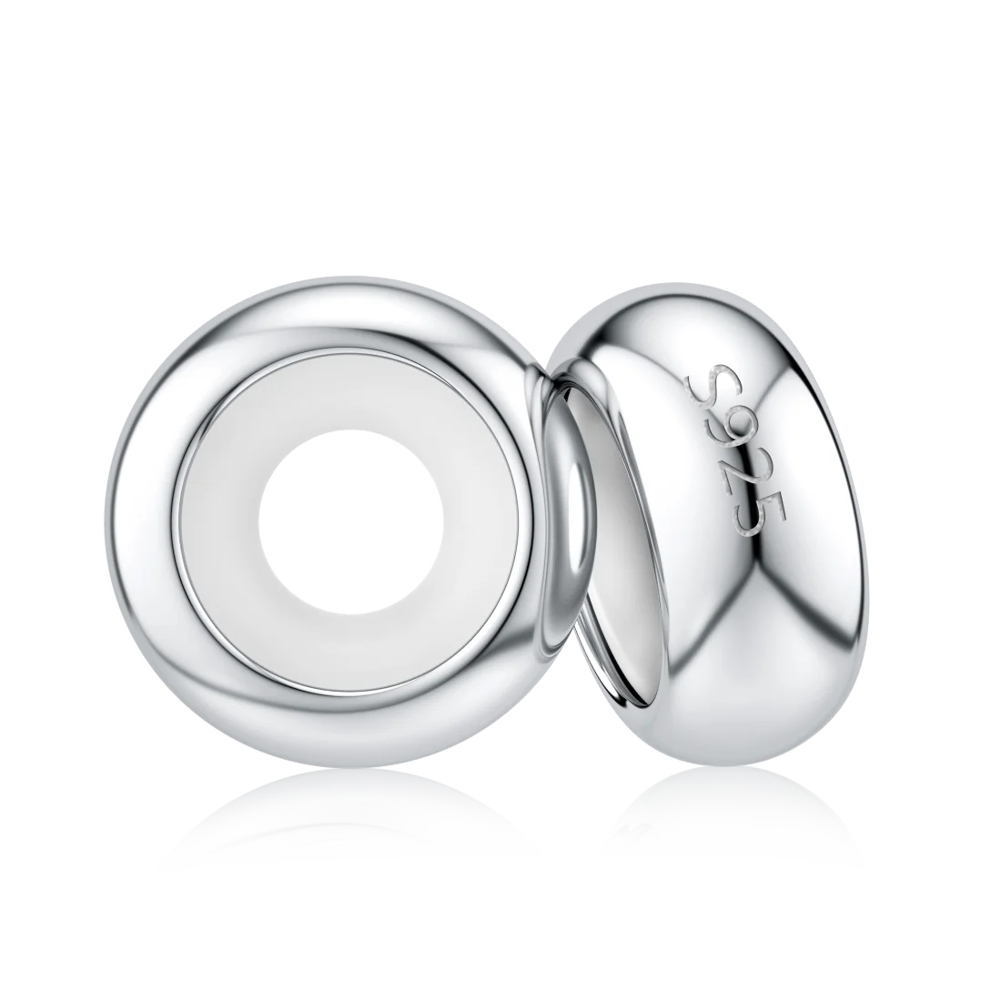 

2pcs/Set Round Spacer Beads Rubber Smooth Spacer Stopper Beads For DIY Bracelet Bangle Jewelry Making Charms S925 Silver