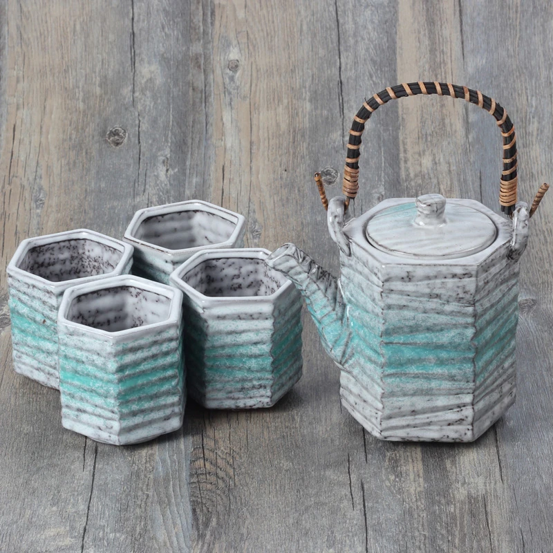 

Japanese Restaurant teapot kettle Creative rough pottery tea set tea ceremony Ceramic Teapot teacup flower tea making porcelain
