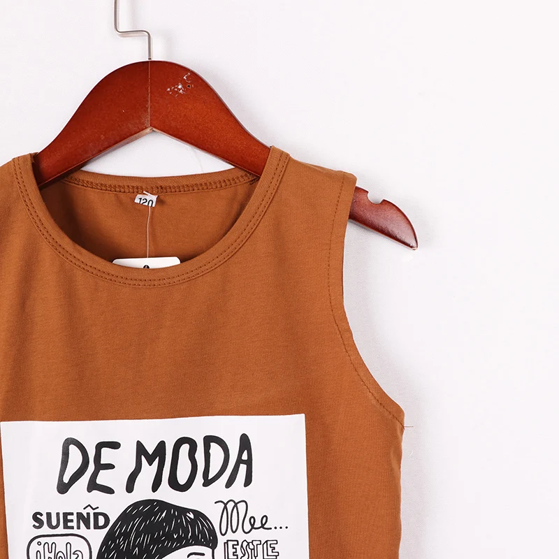 Новый Модный комплект одежды для девочек летняя рубашка с юбкой-комбинезон