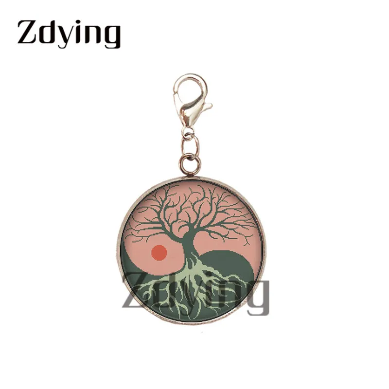 Zdying мода нержавеющая сталь основа Жизни дерева стекло кабошон кулон с фото