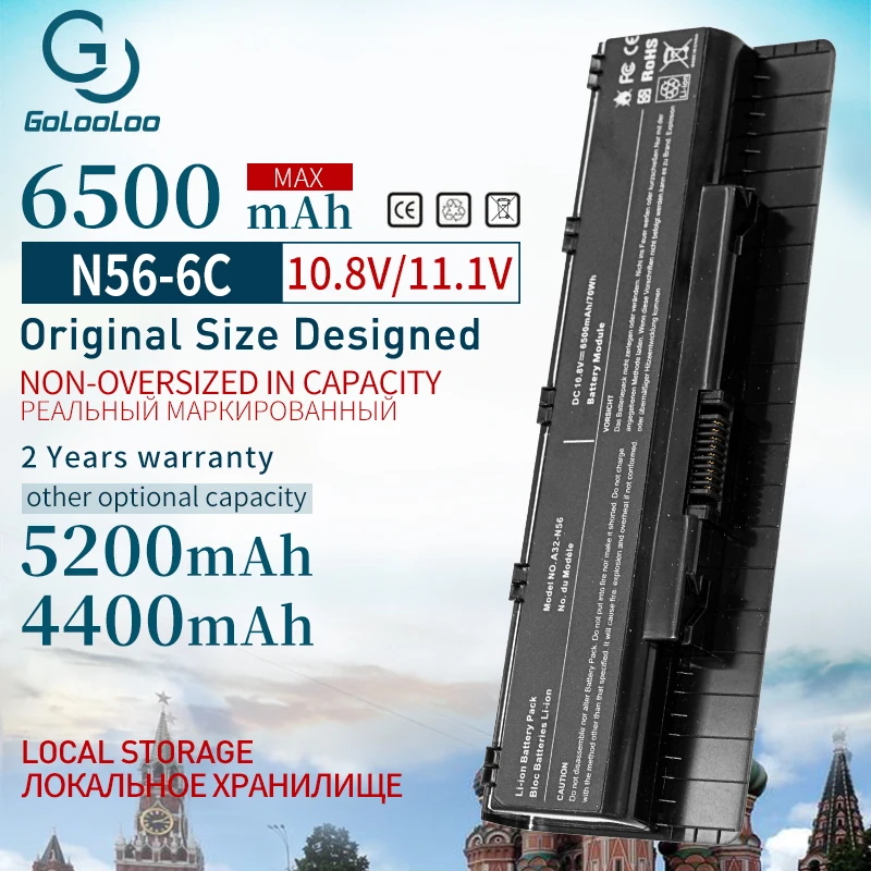 Аккумулятор Golooloo для ноутбука внешний аккумулятор Asus N56 N56D N56DY N56J N56JK N56VM N56VV N56VZ N56JN