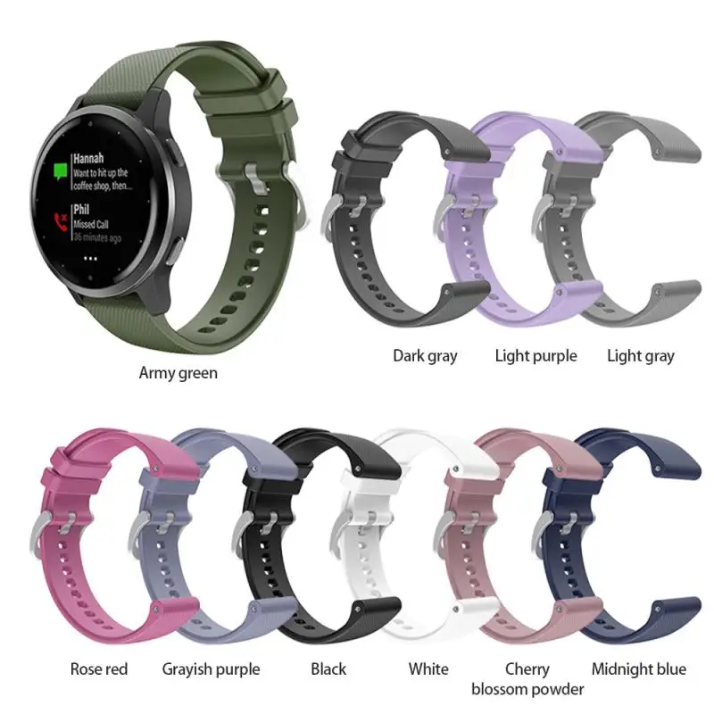 

Silicone 18mm Silver Buckle Strap for Garmin Vivoactive 4s/vivomove 3s Replacement Watchband for Garmin Vivoactive 4s/vivomove