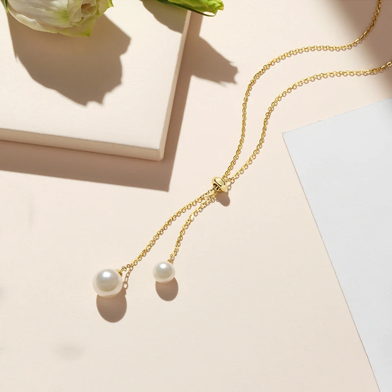 Модное оригинальное ожерелье с кристаллами Сваровски-жемчужные длинные