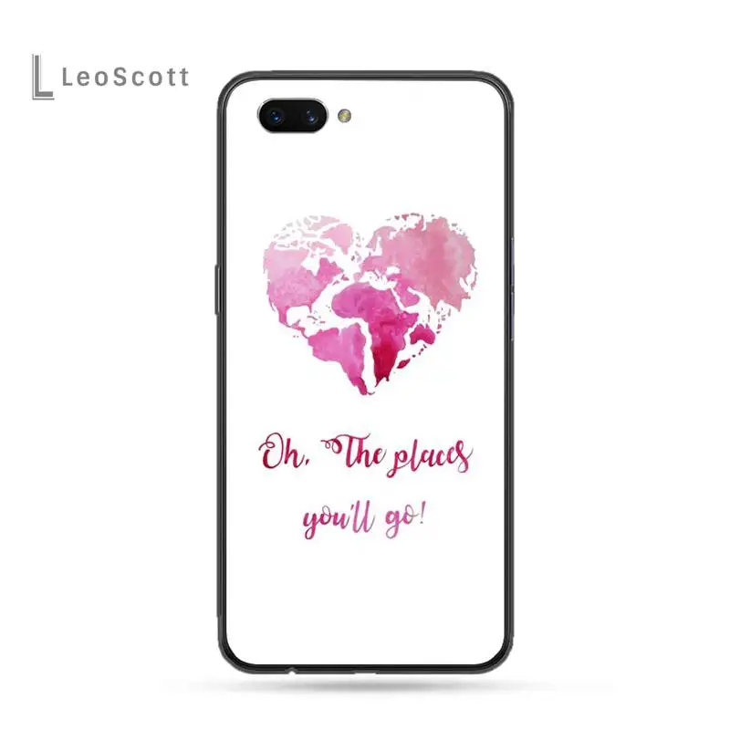 

world map design art Phone Cases For OPPO F 1S 7 9 K1 A77 F3 RENO F11 A5 A9 2020 A73S R15 REALME PRO cover funda coque