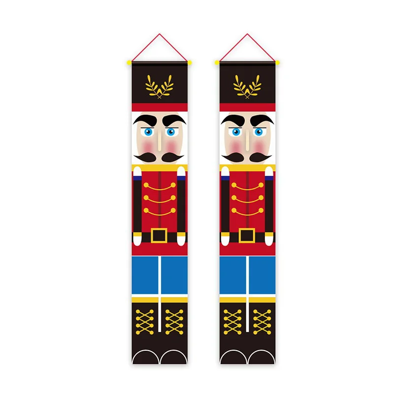 

2pcs Nutcracker Soldier Banner Christmas Decor For Home Merry Christmas Door Decor Xmas Ornament Happy New Year 2021 Navidad