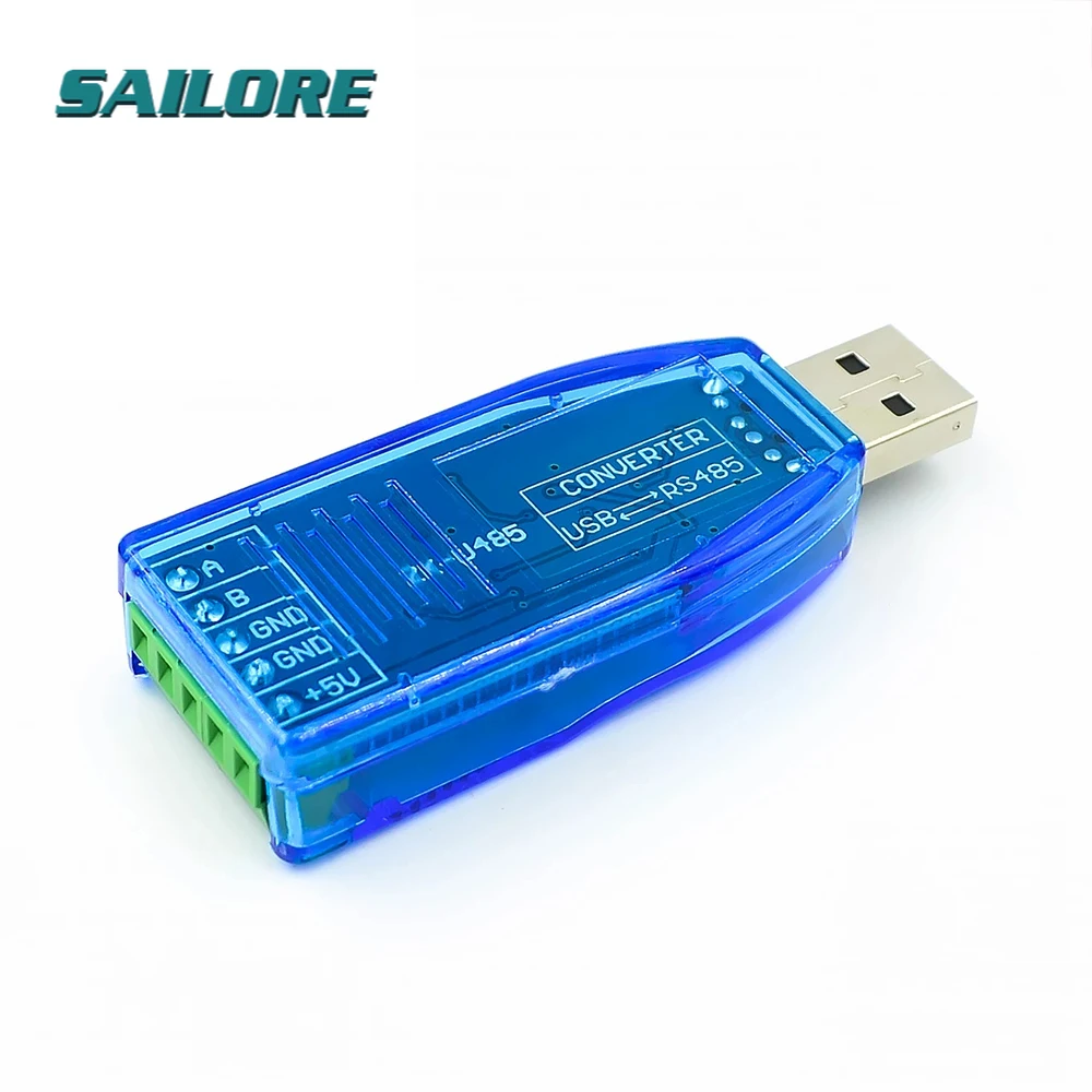 

USB-коннектор типа A, промышленный USB-конвертер RS485, Улучшенная защита, RS-485 конвертер, синий прозрачный ABS