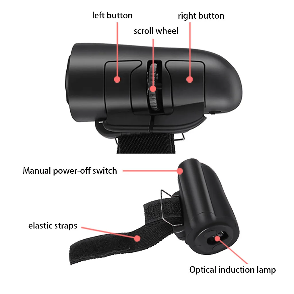 Беспроводная Bluetooth мышь с кольцом на палец эргономичная ручная оптическая