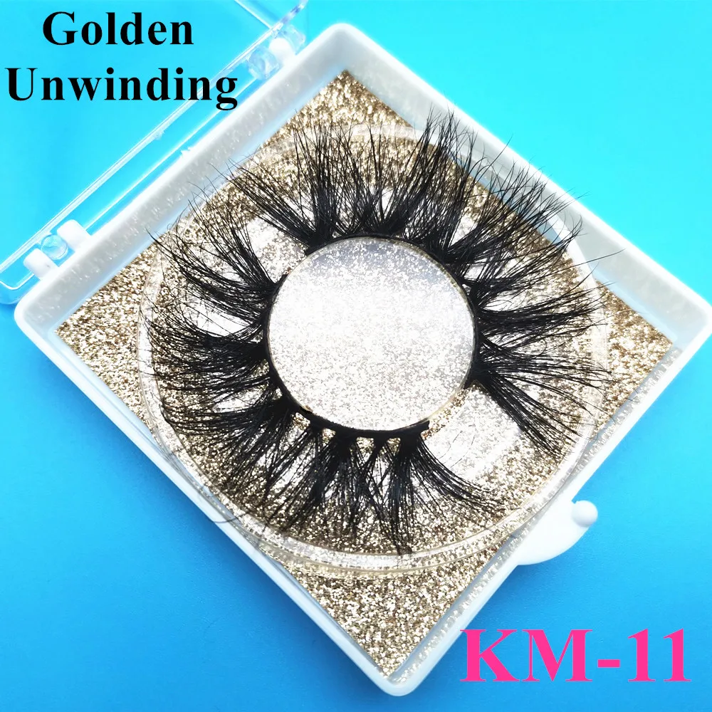 Золотые искусственные норковые 3d ресницы 25 мм оптовая продажа пушистые