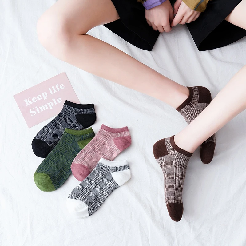 

Ankle socks striped vintage off white women cotton cool kawaii harajuku cute sokken woman meias designer chaussette femme sock