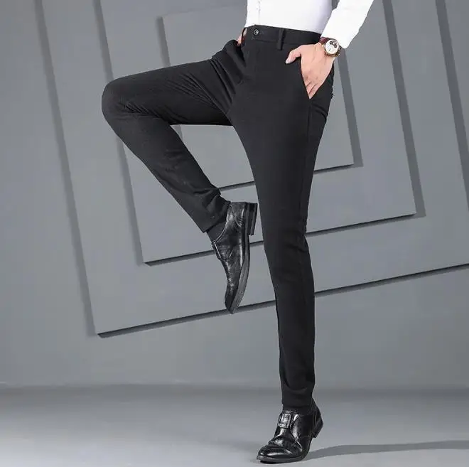 Зимние мужские утепленные брюки костюм Мужской Блейзер прямые Стрейчевые для