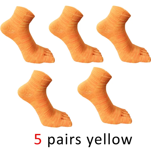 yellow VERIDICAL мужские Носки с пальцами хлопковые цветные детские носки 5 цветов пар/лот женской модной обуви «Five Finger», «Носки в стиле «хип-хоп» повседневные ботинки Носки - Цвет: yellow