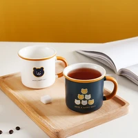japanese simple mug fashion ceramic cup home office matte water cup personalized coffee cup cartoon bear straight cup