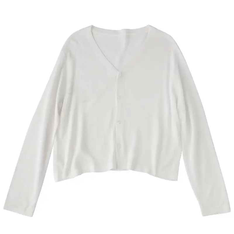 

Cardigan Women Summer Thin Tops Loose Chic Korean Fashion All-match Single-breasted Knit Harajuku Vintage Streetwear Mujer Solid