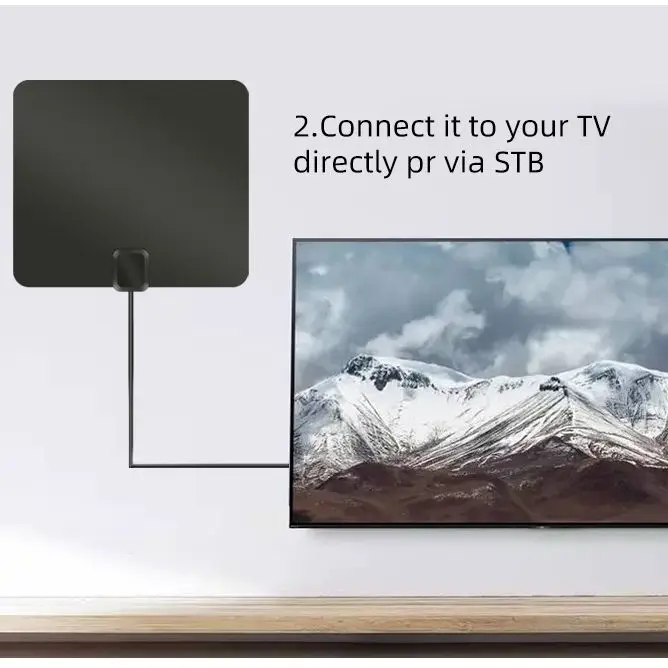 1080P HD комнатная плоская универсальная ТВ антенна DVB T2 ATSC ISDB цифровая прозрачная