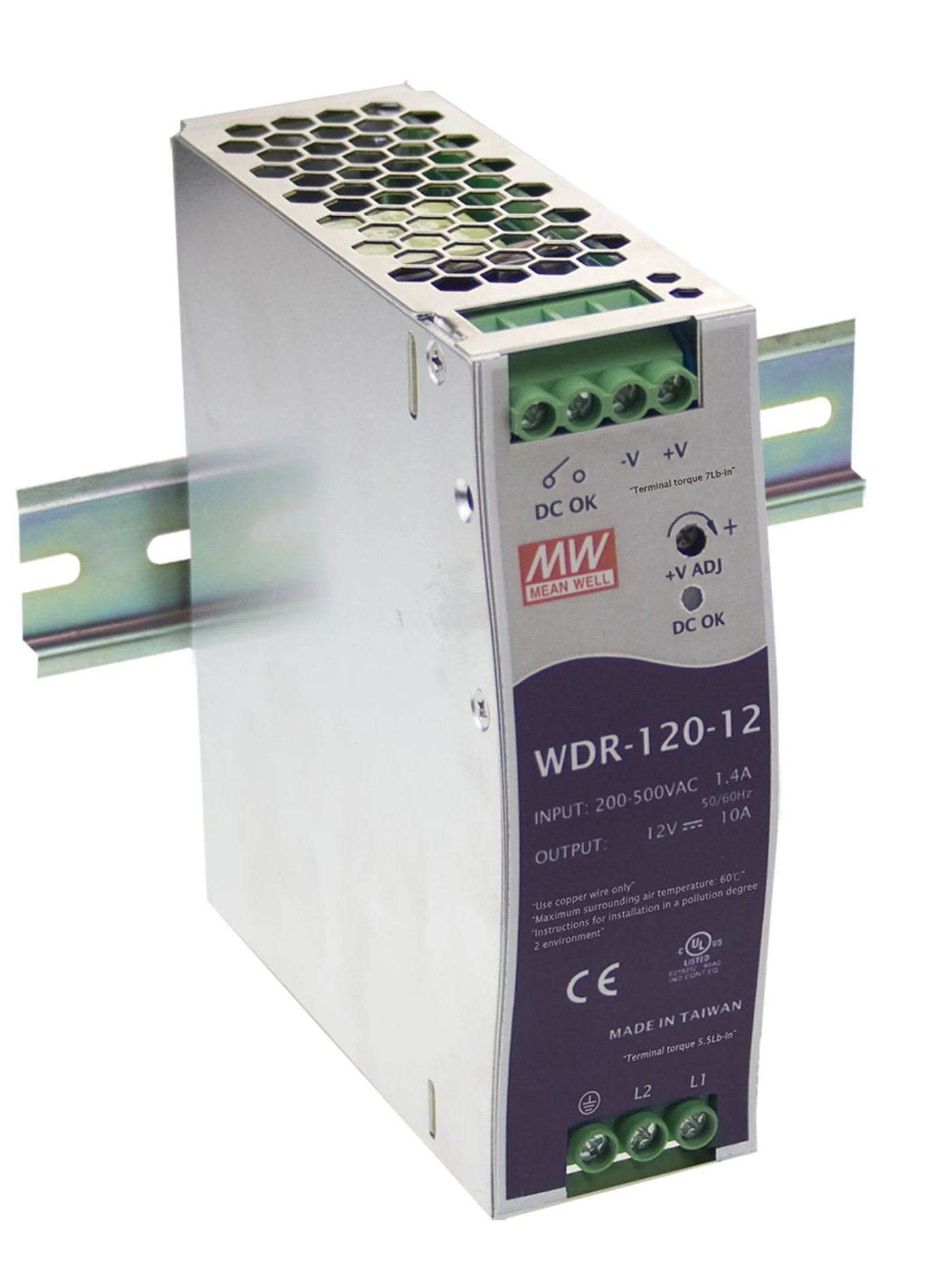 

kindly MEAN WELL 6Pack WDR-120-12 12V 10A meanwell WDR-120 12V 120W Single Output Industrial DIN RAIL Power Supply