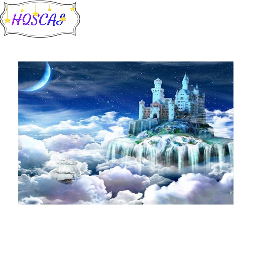 

Алмазная 5D мозаика «сделай сам», вышивка «Водопад», вышивка «Замок», вышивка крестиком, мозаика 5D, домашний декор, подарочное искусство