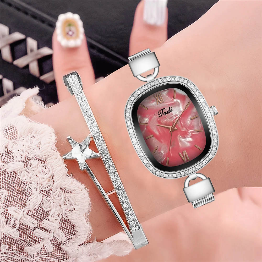 Часы женские кварцевые с жемчужным циферблатом роскошные модные супер тонкие