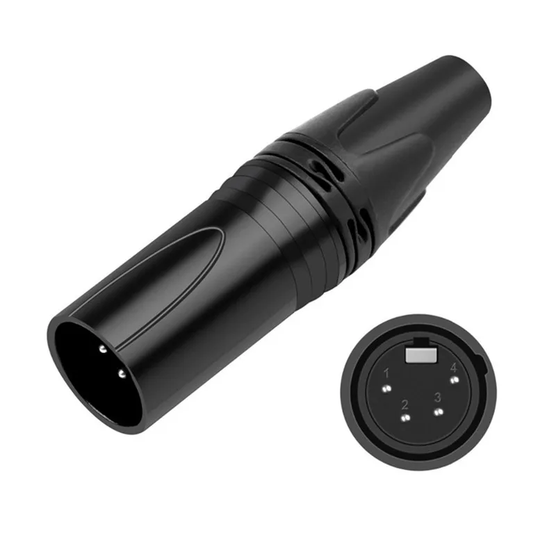 Разъем XLR Cannon 4-контактный Штекерный адаптер для микрофона микшера усилителя