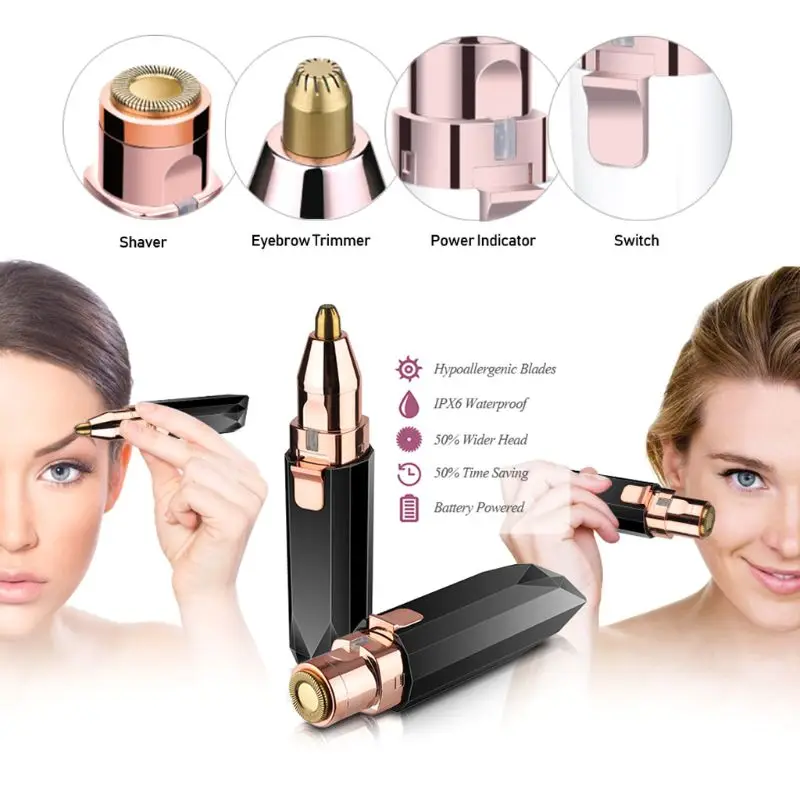 Электрический эпилятор для бровей роскошная бритва женщин уход за кожей лица