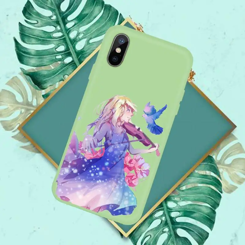 

Your lie in April Phone Case Candy Color for iPhone 11 12 mini pro XS MAX 8 7 6 6S Plus X SE 2020 XR