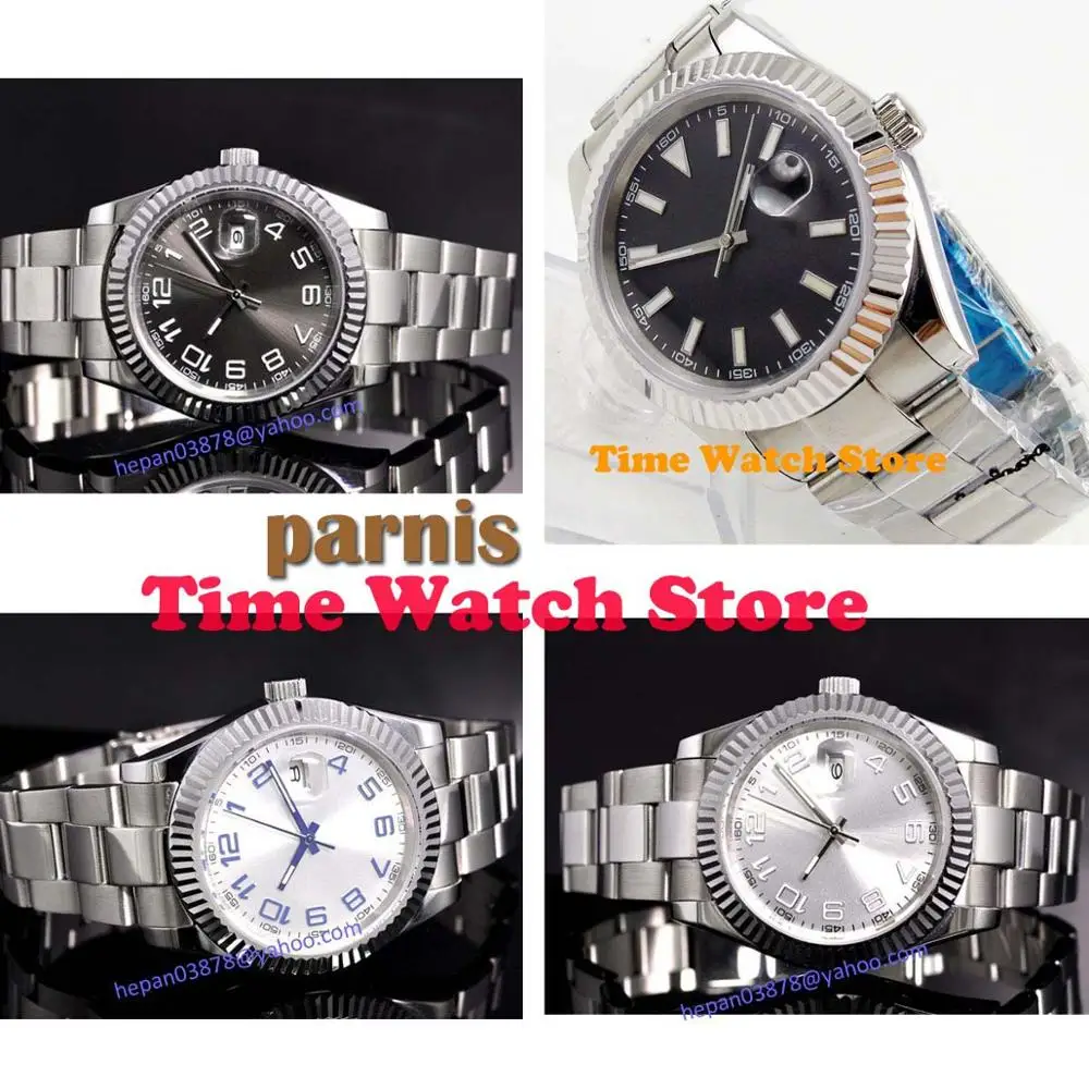Парнис 40 мм автоматический сварочный аппарат Для мужчин часы с сапфировым