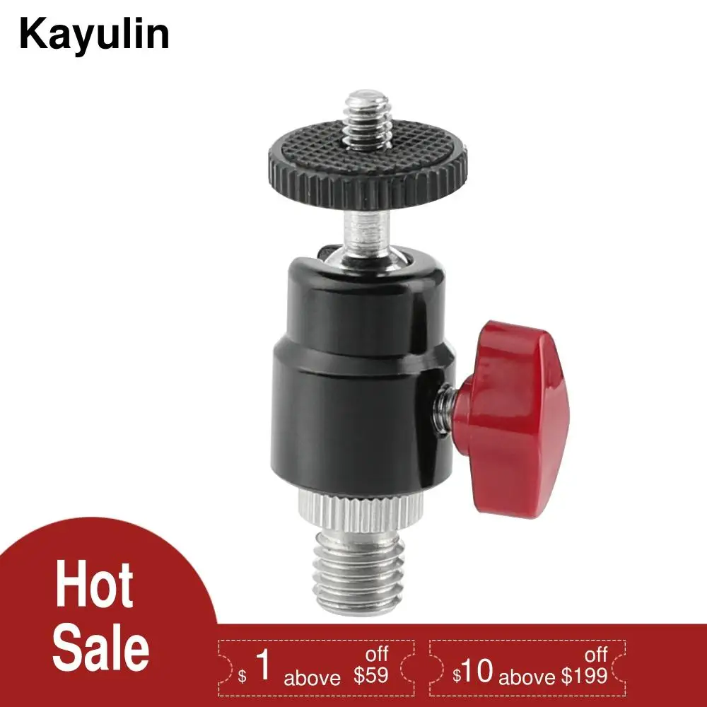 Мини держатель для вспышки Kayulin с шаровой головкой и штекером 1/4 &quotна штекер M12