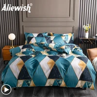 geometric marble printed bedding set king size duvet cover sets pillowcase single twin full double queen bedclothes no sheet