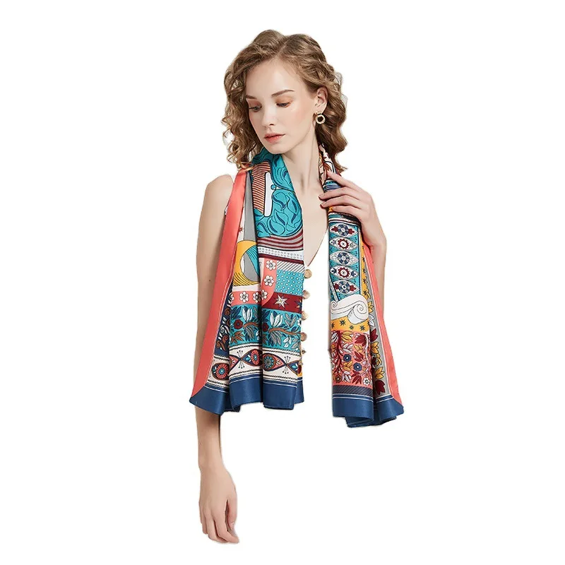 

sunscreen Silk Wraps Scarf Summer Shawls ScarvesLadyBandana Hijabs beach Bufand de seda Foulard ensoieprotecto solar playa rusia
