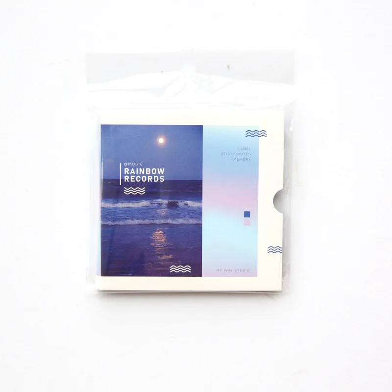 

20sets/lot Memo Pads Sticky Notes Rainbow Records Paper diary Scrapbooking Stickers Office School stationery Notepad