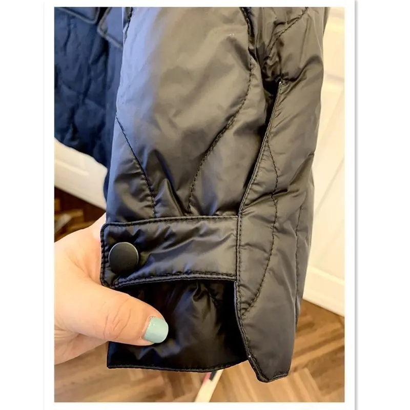 

French style big collar temperament Korean loose leisure medium length cotton jacket women's 2020 winter new jacket