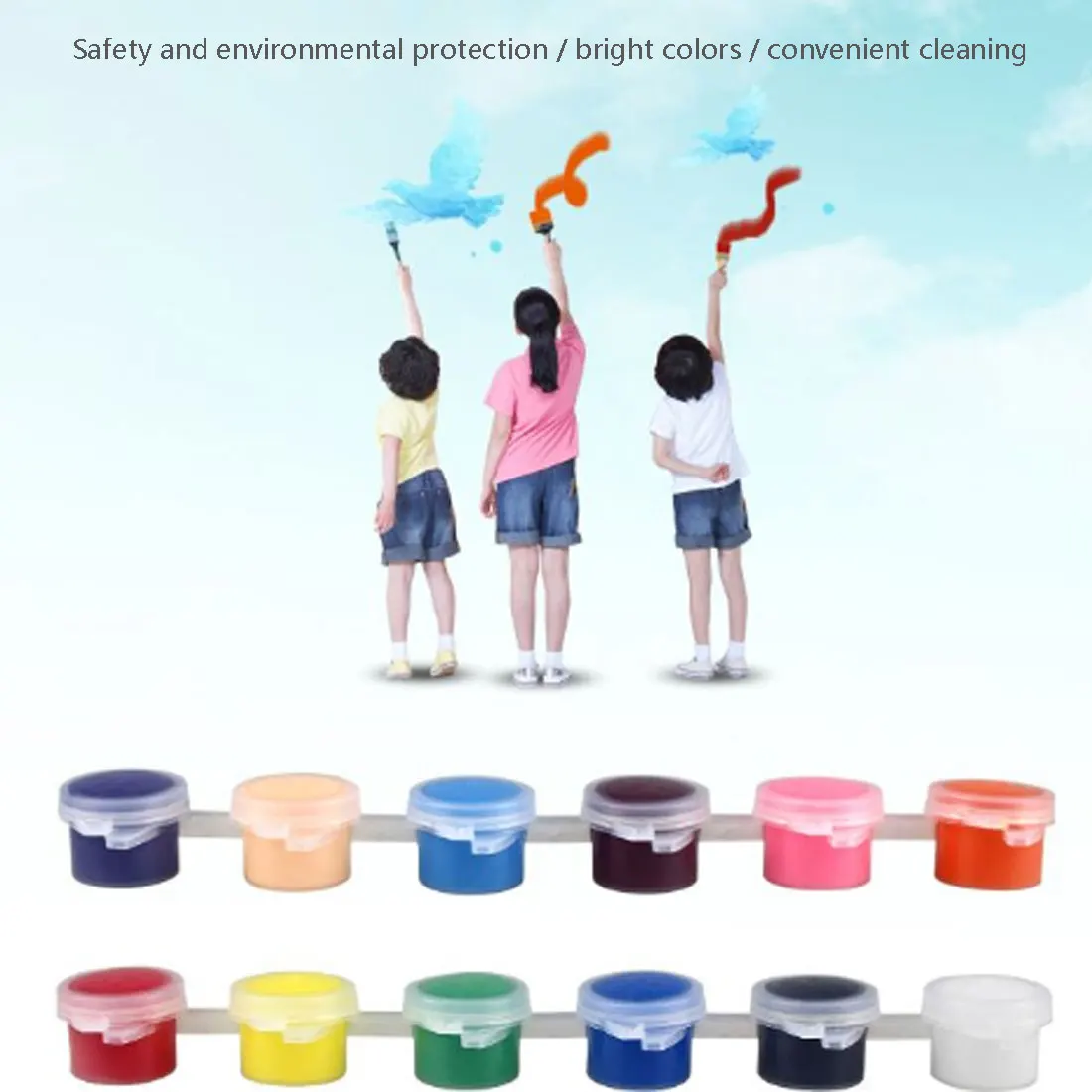 В виде бабочек новинка 12 Цвета акриловые краски емкостью для пигмент набор