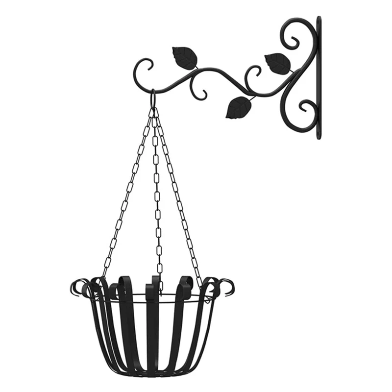 

European Style Wall Hanging Flower Pot Support Bracket Hook Iron Hanger Plants Holder Balcony Home Decor