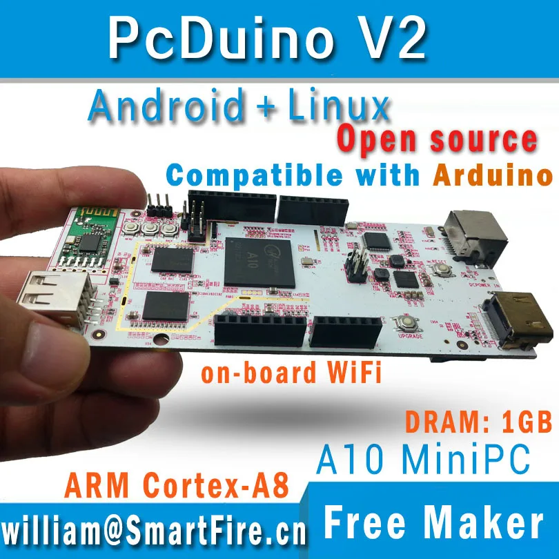 PcDuino V2 с WIFI 1G RAM 4G Flash макетная плата Android Linux Ubuntu Cortex A8 Улучшенный Raspberry PI |