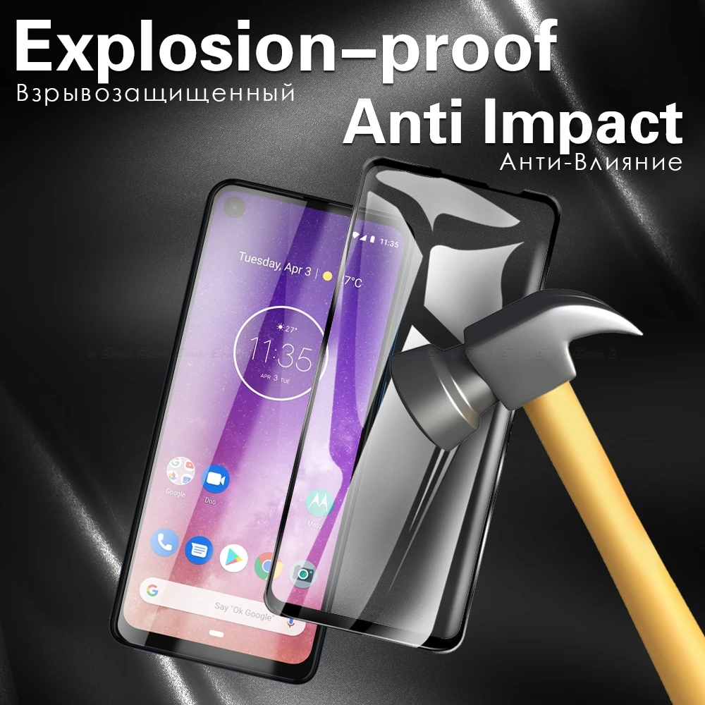 For Motorola Moto One 5G ACE Fusion Plus Hyper Zoom Macro Power Tempered Glass Screen Protector Full Cover Film | Мобильные телефоны
