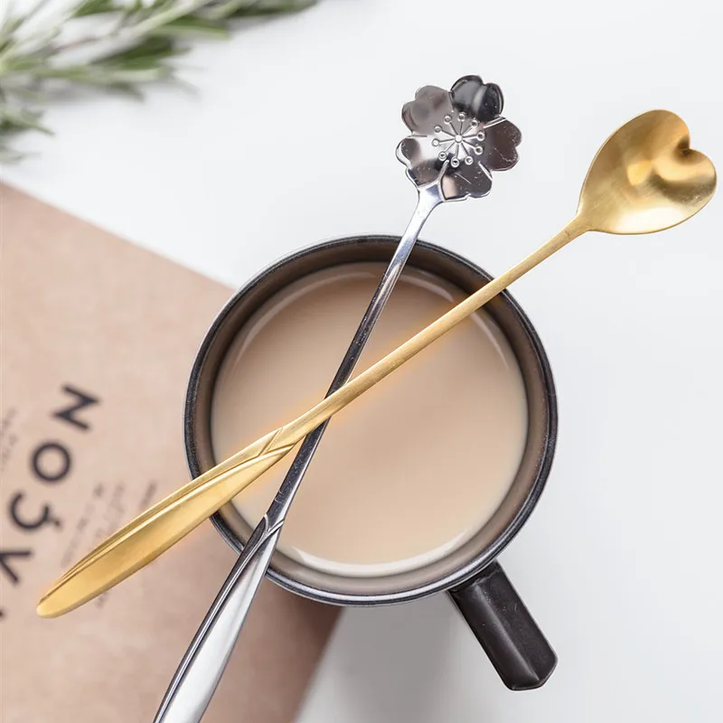 JO LIFE ложка из нержавеющей стали с длинной ручкой винтажные столовые приборы для