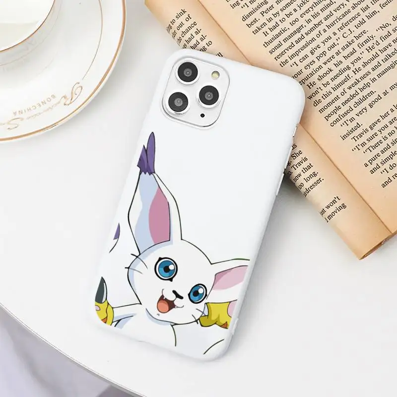 

Japanese Anime Digimon Cute monster Phone Case Candy Color for iPhone 6 7 8 11 12 s mini pro X XS XR MAX Plus