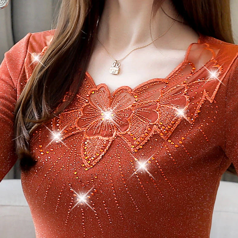 Женские весенние осенние стильные кружевные женские блузки рубашки