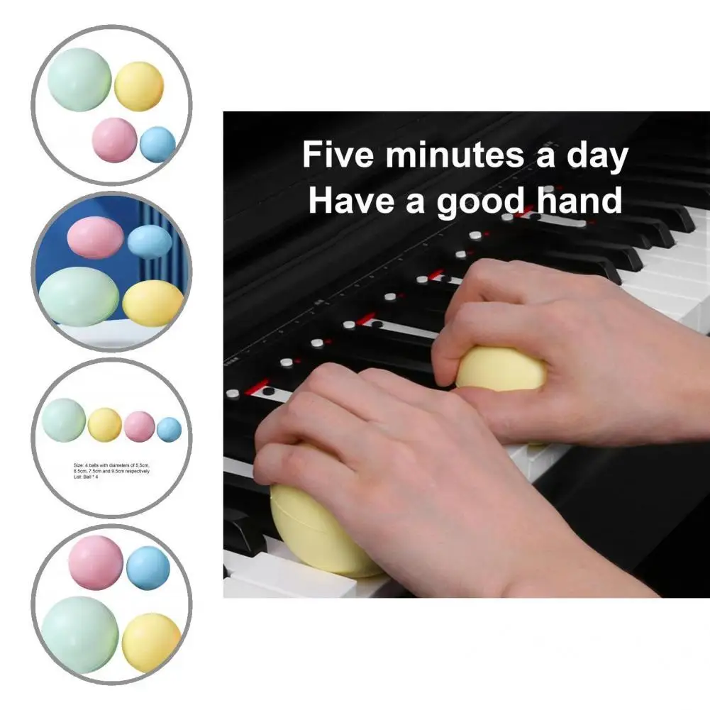 

Lightweight 4Pcs/Set Safe Hand Grip Egg Men Women Fitness Ball Mini Piano Exercise Ball Quick Rebound for Kids