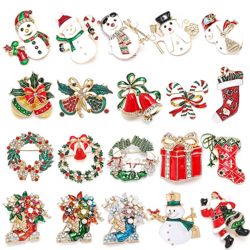 Подарочные Броши с изображением снеговика оленя перчаток пингвина Санты