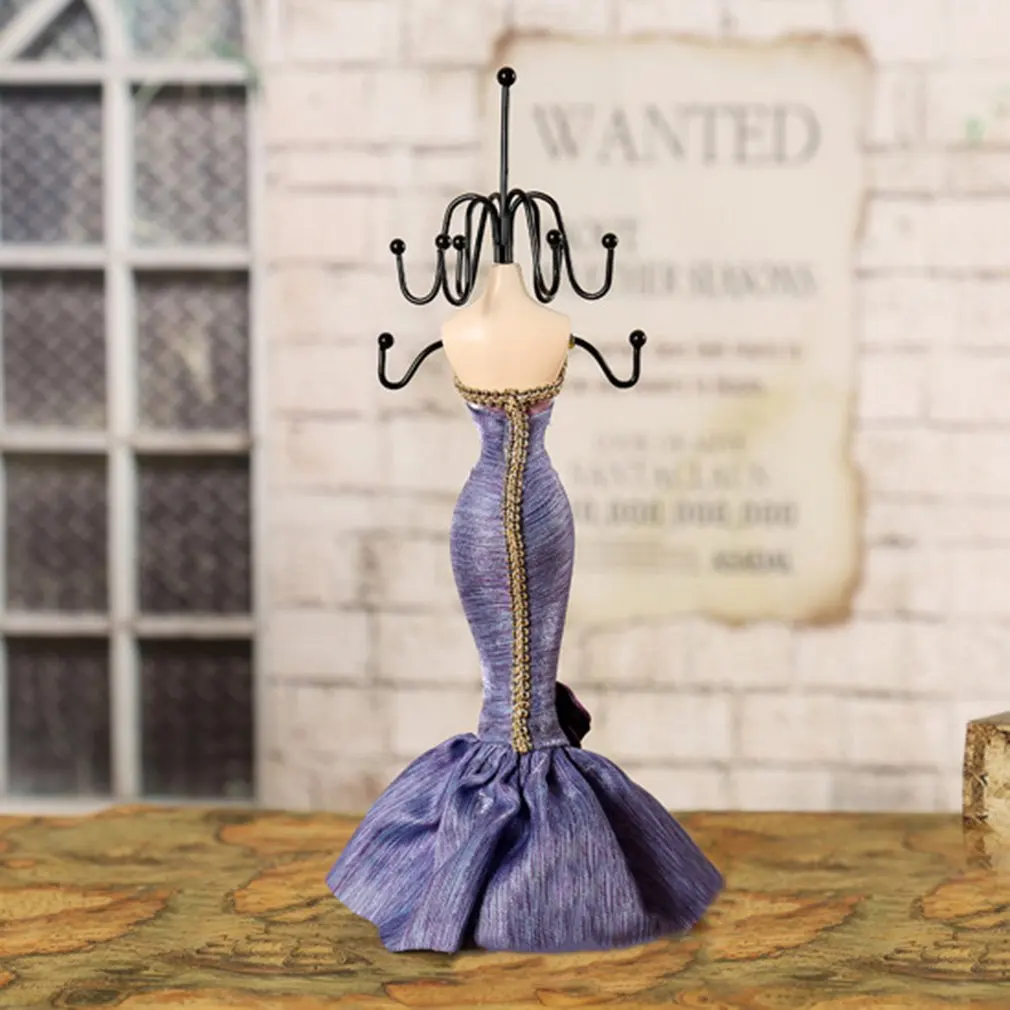Стильный полимерный Манекен-платье держатель ювелирных изделий дисплей стеллаж