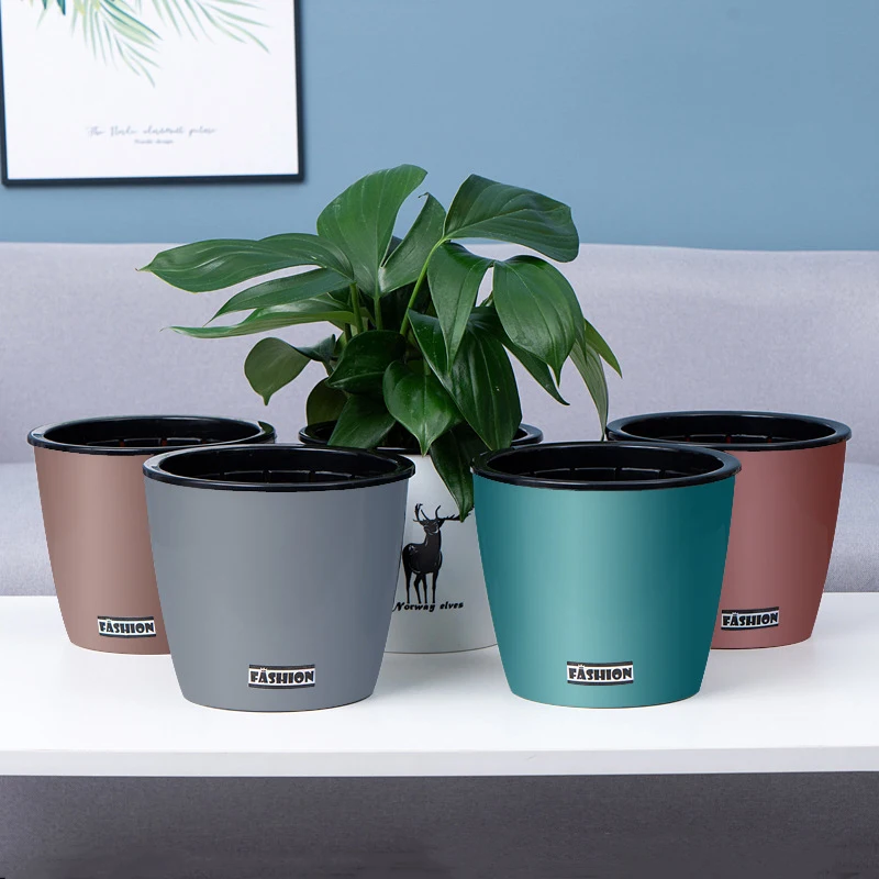 Цветочный горшок автоматический поглощающий воду пластиковый для растений