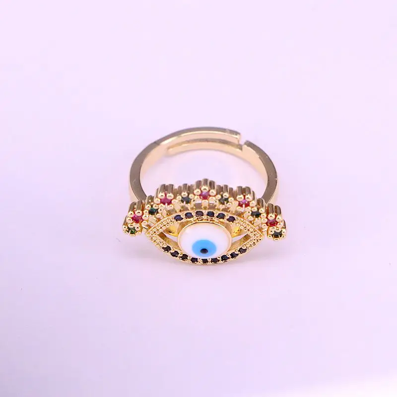 5 шт. кольцо с радужным кубическим цирконием регулируемая фотография