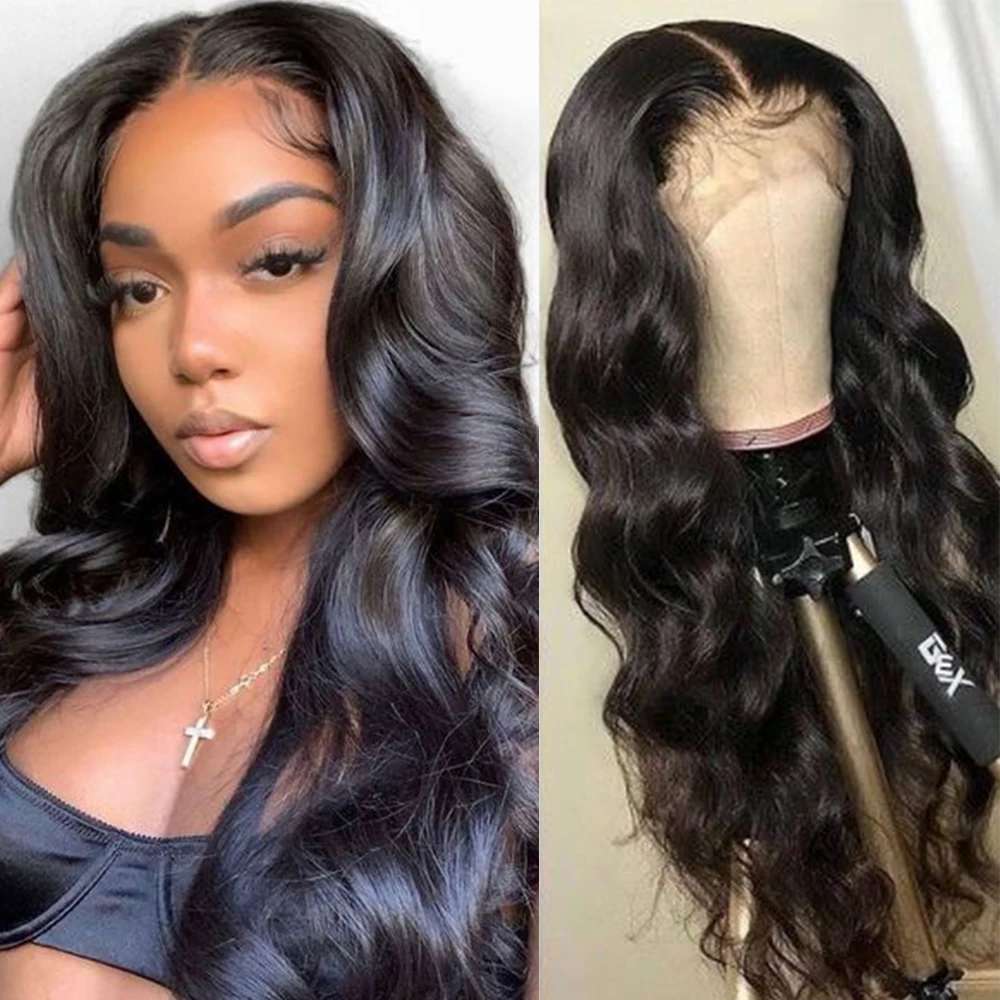 

Wig Human Hair 130% Brazilian Human Virgin Hair Body Wave Lace Wigs For Women Pre plucked Natural Hairline