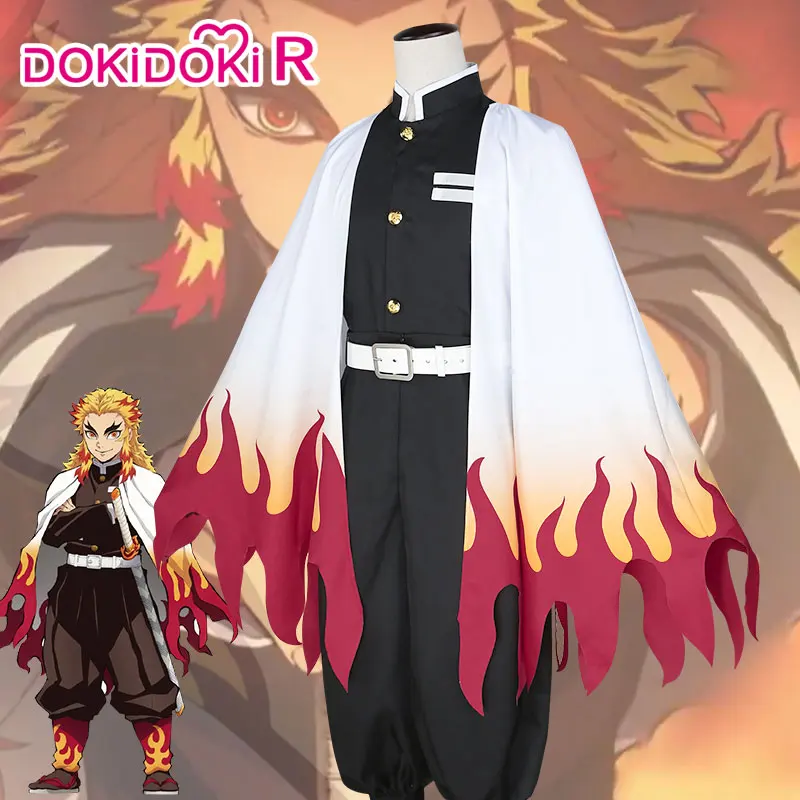 DokiDoki R костюм для косплея из аниме рассеиватель демонов киметсу Rengoku Kyoujurou|Костюмы