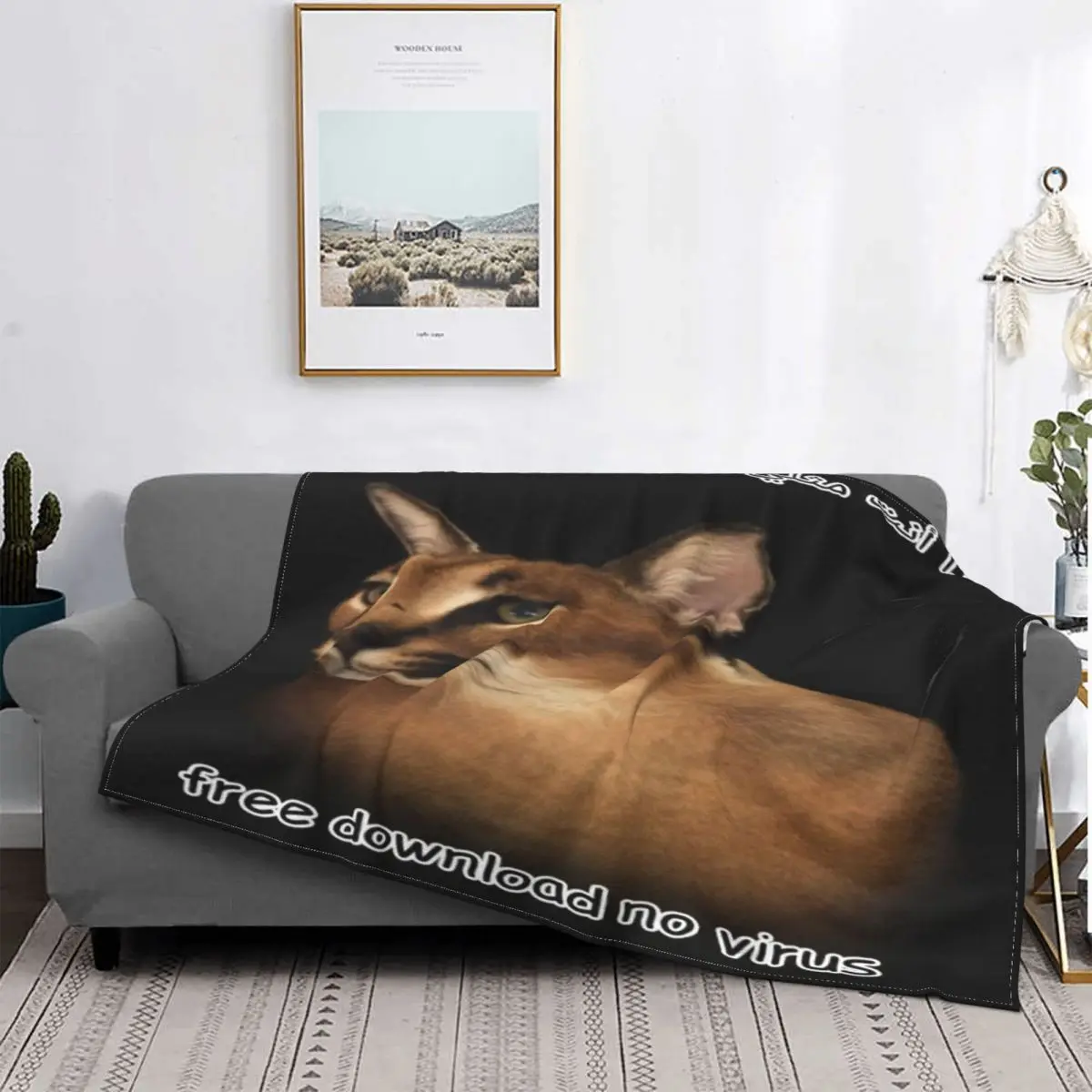 

Floppa-Manta a cuadros para cama, colcha de lana, 220x240, 567