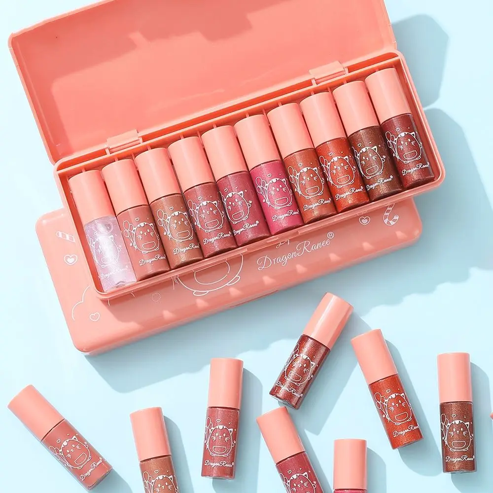 

Женская модная антипригарная Косметика для макияжа мини 10 цветов водостойкий Блеск Для Губ Бархатный цвет