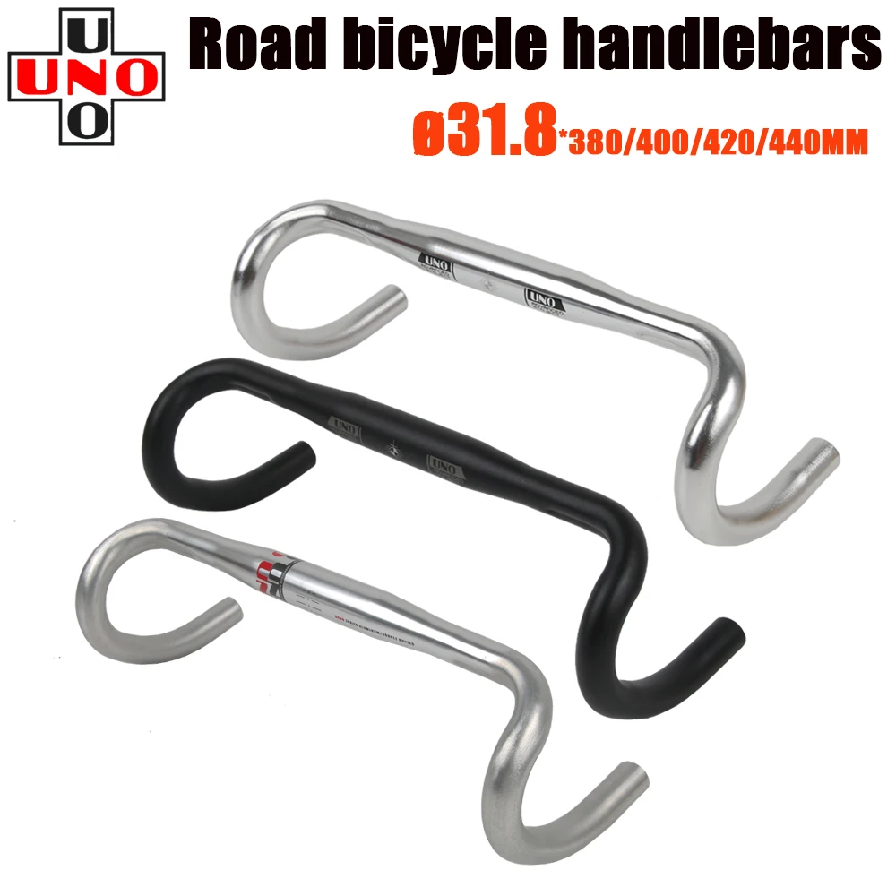 

UNO Bike Handlebar Bar Road Bicycle Handle Racing Bicycle Bent Handlebar 31.8mm 380/400/420/440mm Ultralight Bicycle Part