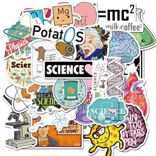 10/30/50PCS Science Lab Stickers Class Back to School Waterproof Sticker for Student to Stationery Laptop Bike Decal Sticker Toy