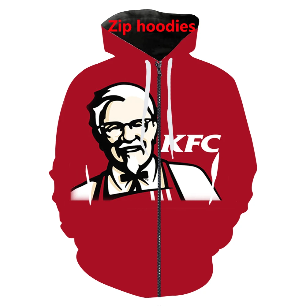Kfc курица 3d куртки с капюшоном и принтом/футболки/кофты/Штаны harajuku Забавный